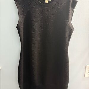 Michael Kors Black Mini Dress with Logo Pattern